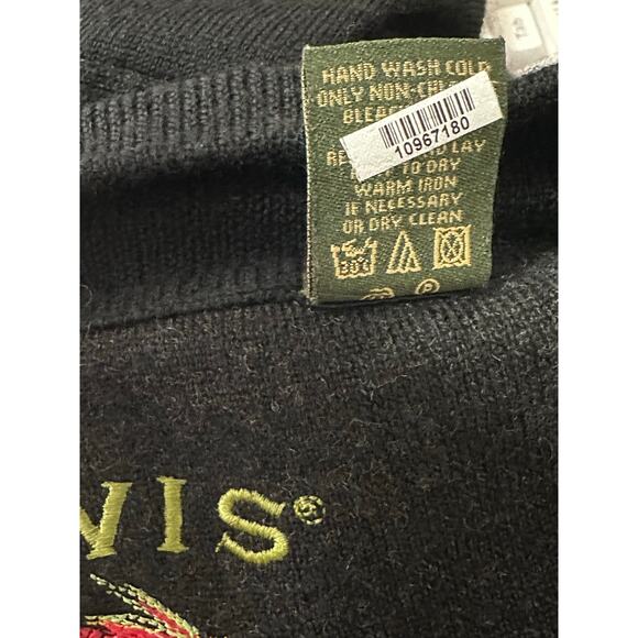 Orvis black wool long sleeves 1/4 Zip Pullover Sweater size Large - Picture 5 of 9